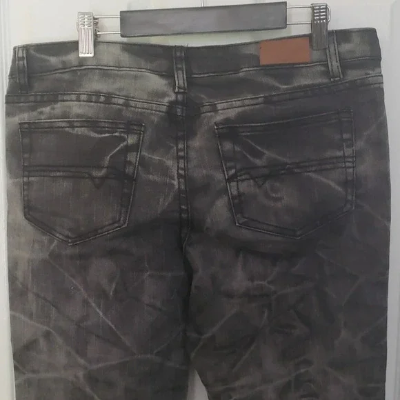 Do Denim Distressed Charcoal Grey Acid Wash Jeans - Picture 9 of 16